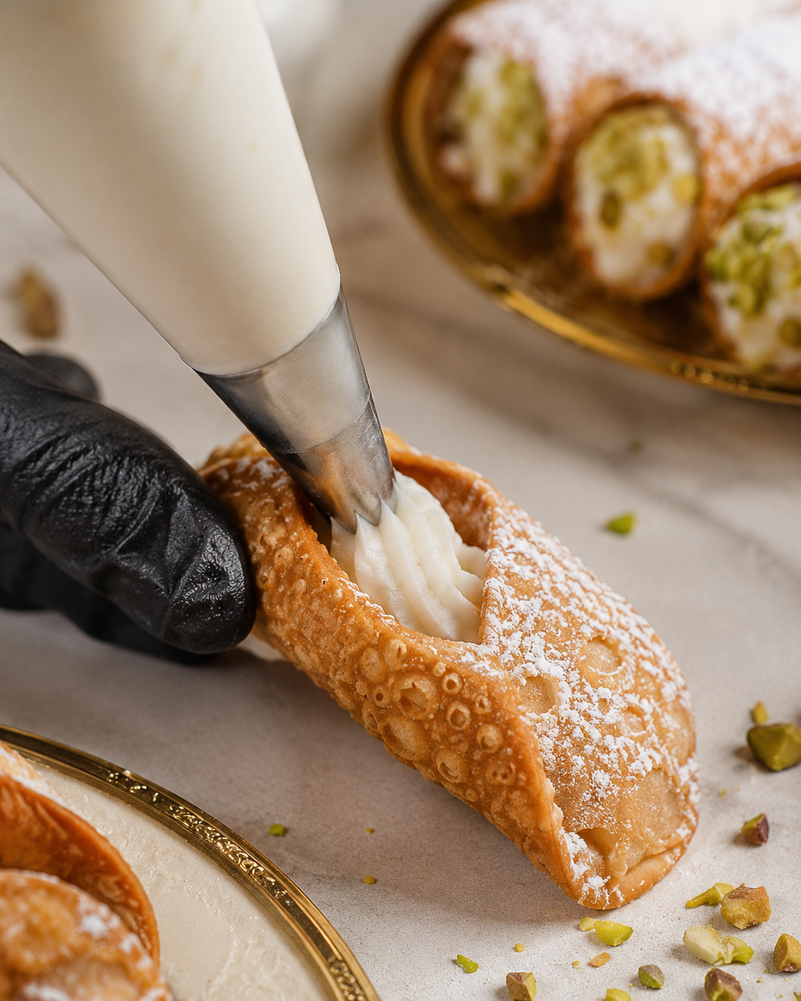 Traditional cannoli filled to order