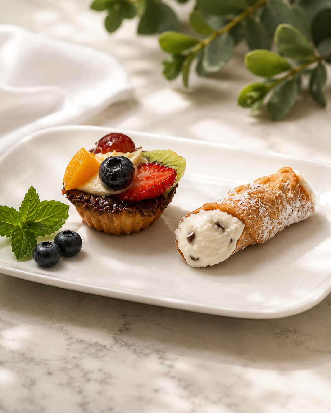 Fellini cannoli and pastry plating