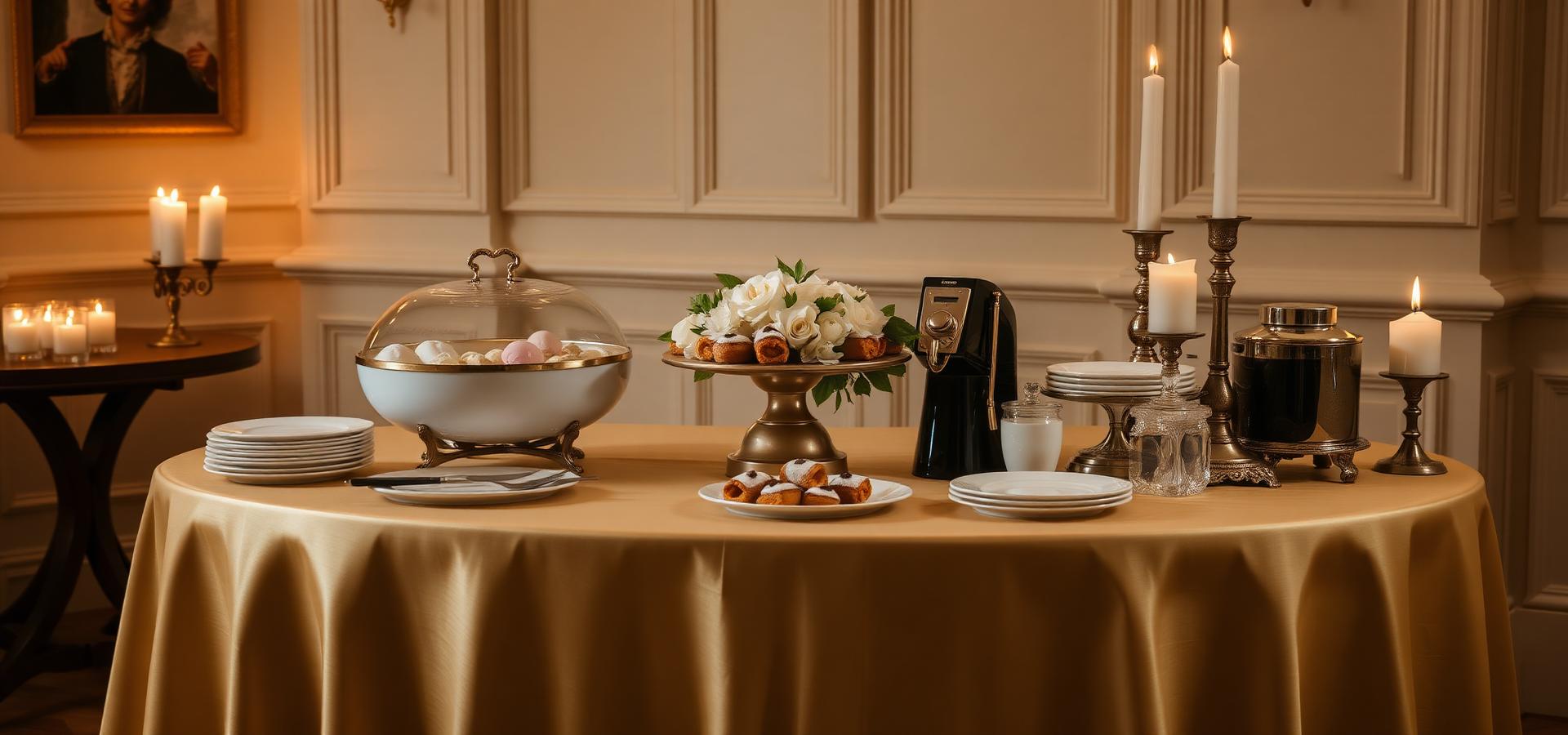Elegant Italian catering table setup